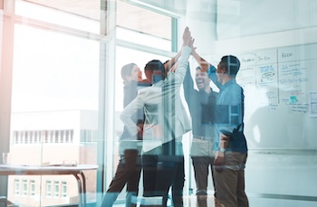 Elite sales professionals collaborating on strategic B2B revenue growth initiatives