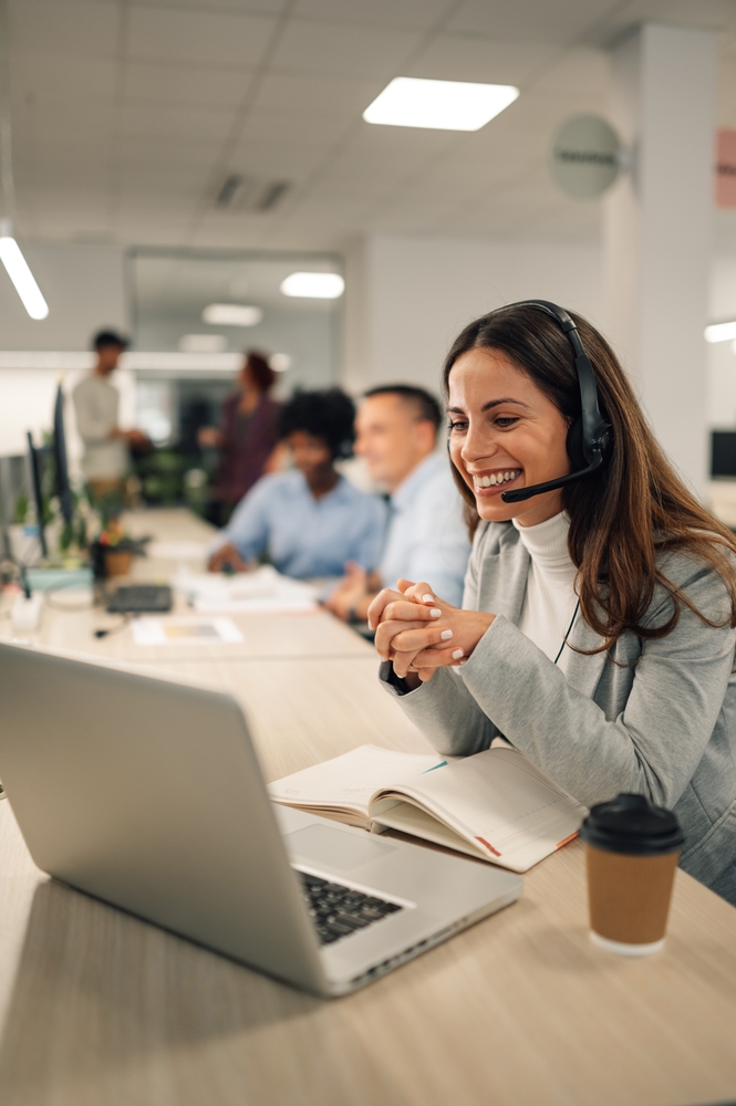 Professional sales representative working