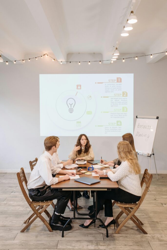 Market Edge team discussing their Brand Services
